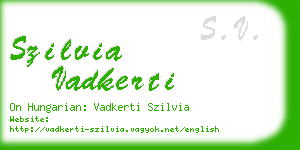 szilvia vadkerti business card